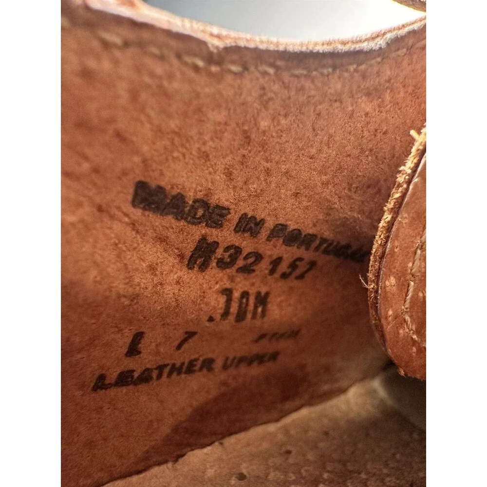 Vintage Tommy Hilfiger Crest Logo Tan Suede Wingtip Brogue Derby Shoes Men's 10